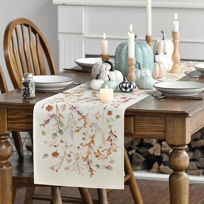 Chemin de Table Automne avec Motif Feuilles33x183 cm