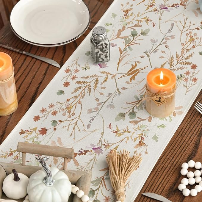 Chemin de Table Automne avec Motif Feuilles33x183 cm