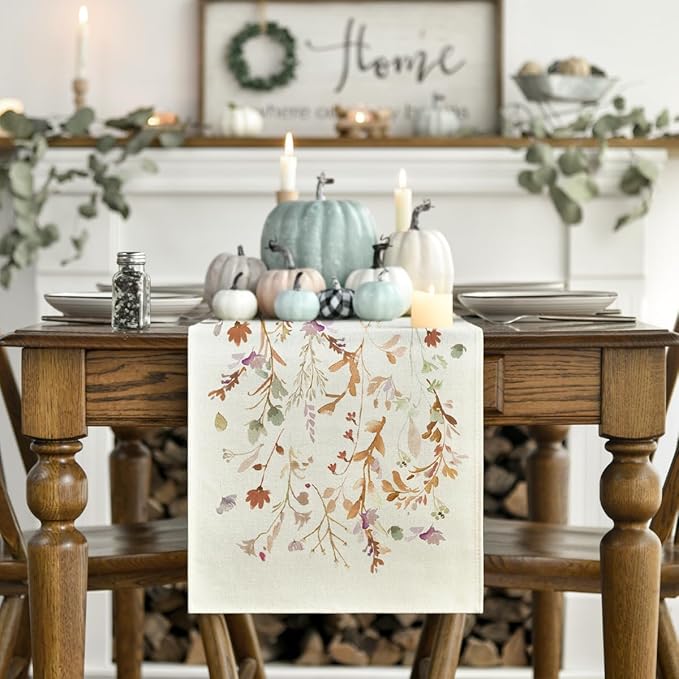 Chemin de Table Automne avec Motif Feuilles33x183 cm