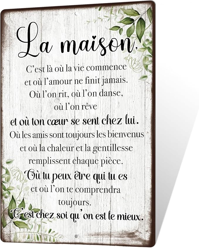 Décoration Maison Murale pour Salon Chambre Entrée, 30x20 cm