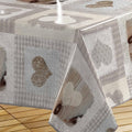 Nappe Rectangle (140 x 240 cm) Cosy Coeur Naturel, PVC Imprimé